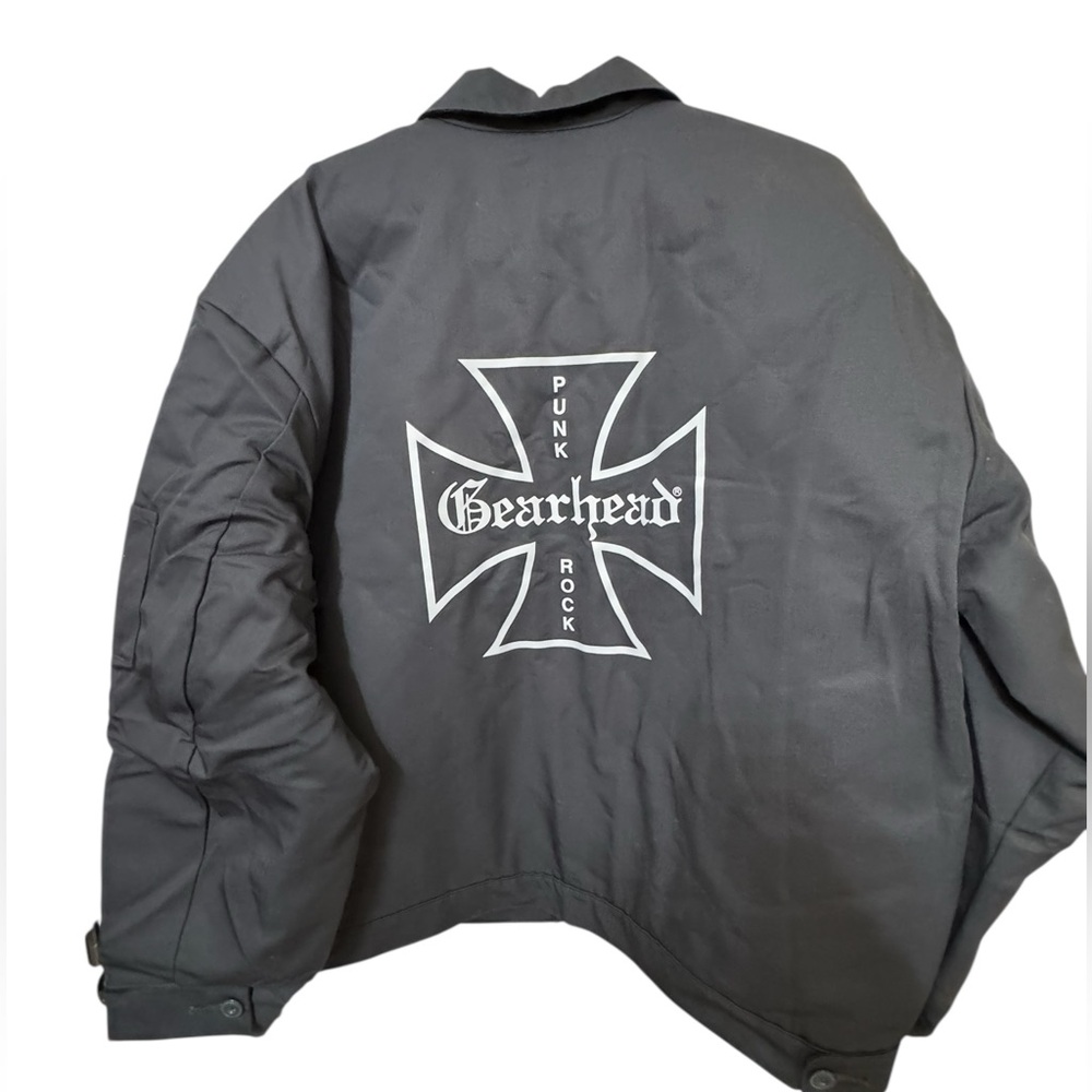 Red Kap Punk Rock Gearhead Men's Gray Cross Bomber Mechanic’s Jacket XXL MINT
